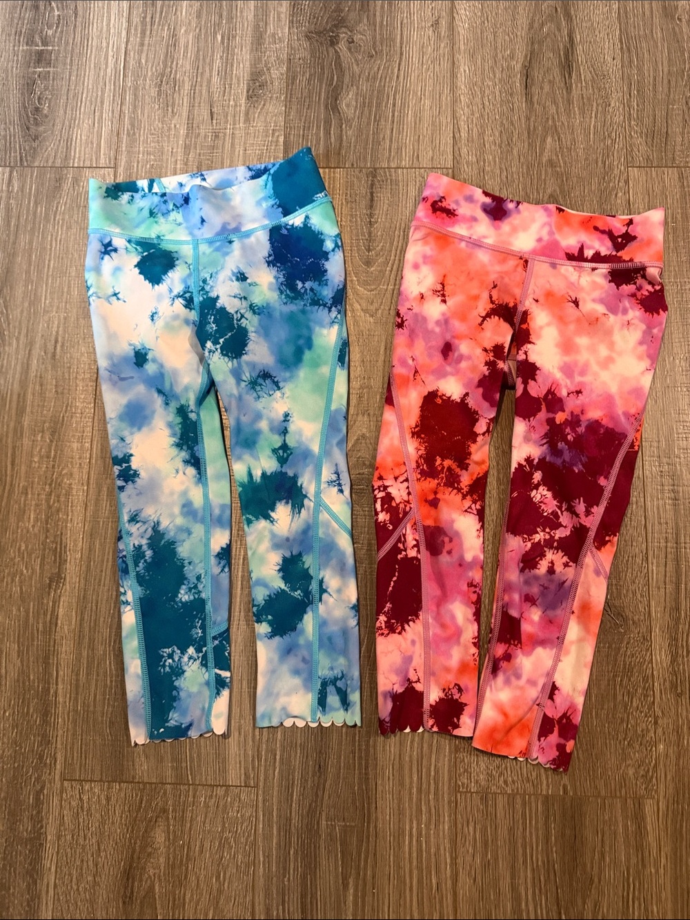 all in motion Kids Tie-Dye Active Leggings - Blue & Pink (Pair) Size 6/6X